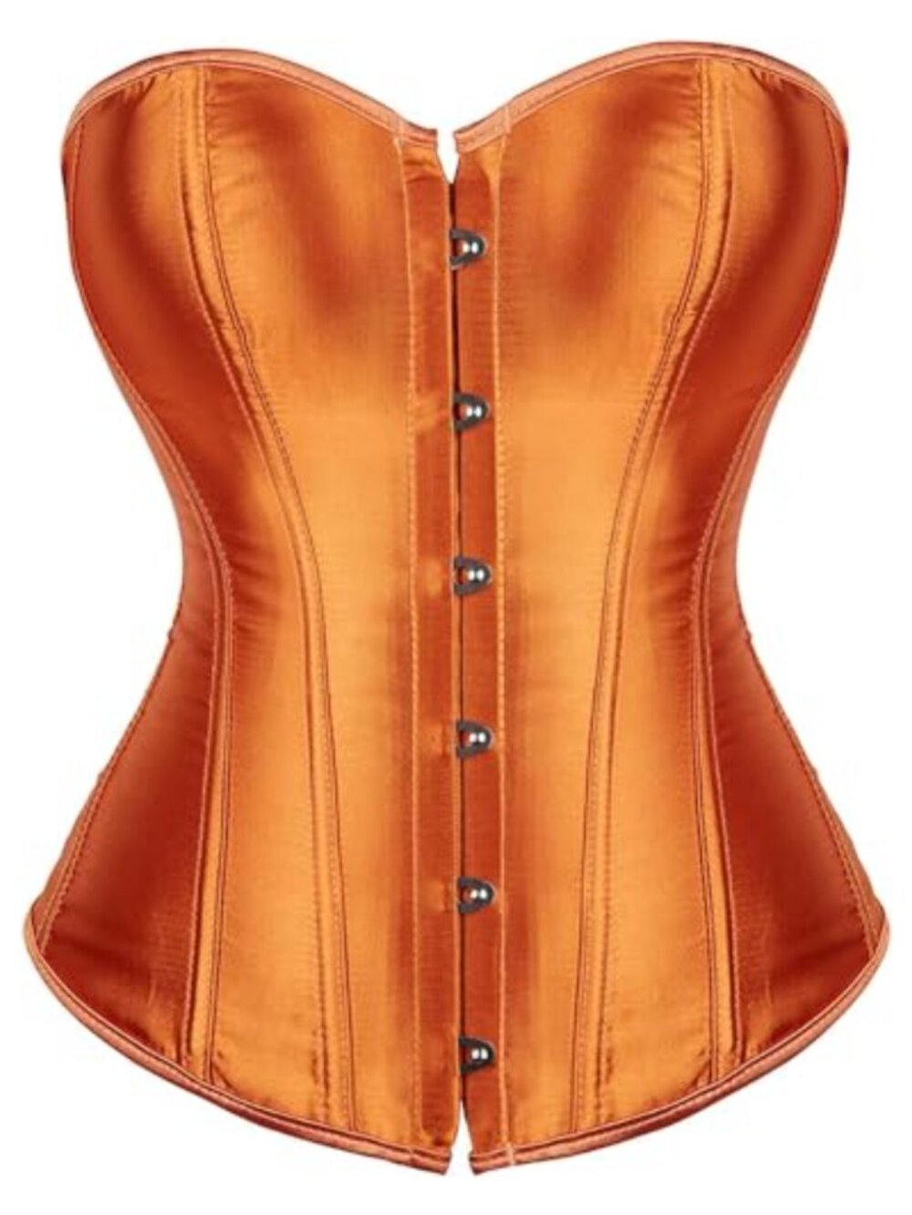 Satin Floral Overbust Corset Top Boned Lace Up Back Body Shaper